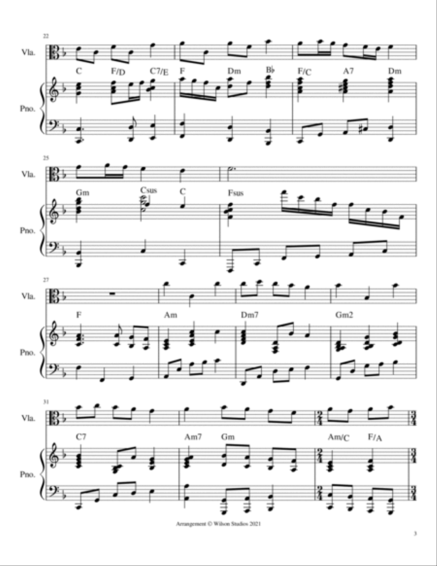 America (My Country 'Tis of Thee)--viola solo Piano scores gallery preview page 3