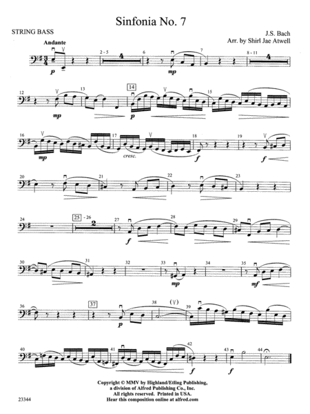 Sinfonia No. 7: String Bass