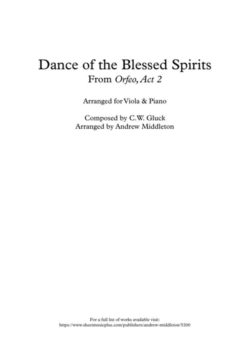 Dance of the Blessed Spirits arranged for Viola and Piano image number null