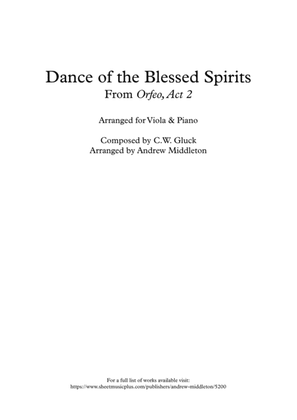 Book cover for Dance of the Blessed Spirits arranged for Viola and Piano
