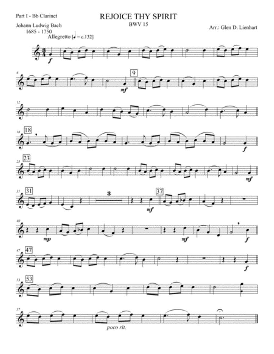 Rejoice Thy Spirit (Clarinets) Woodwind Quartet scores gallery preview page 6