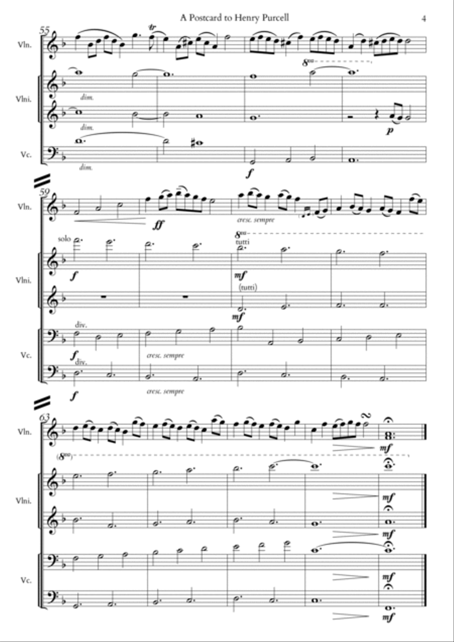 A Postcard To Henry Purcell String Quintet scores gallery preview page 4