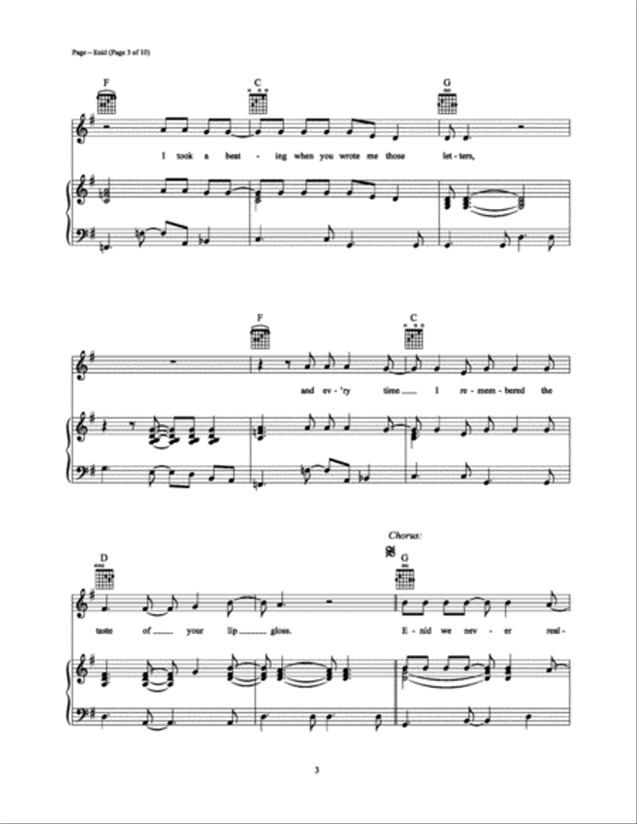 Enid Piano, Vocal, Guitar scores gallery preview page 3