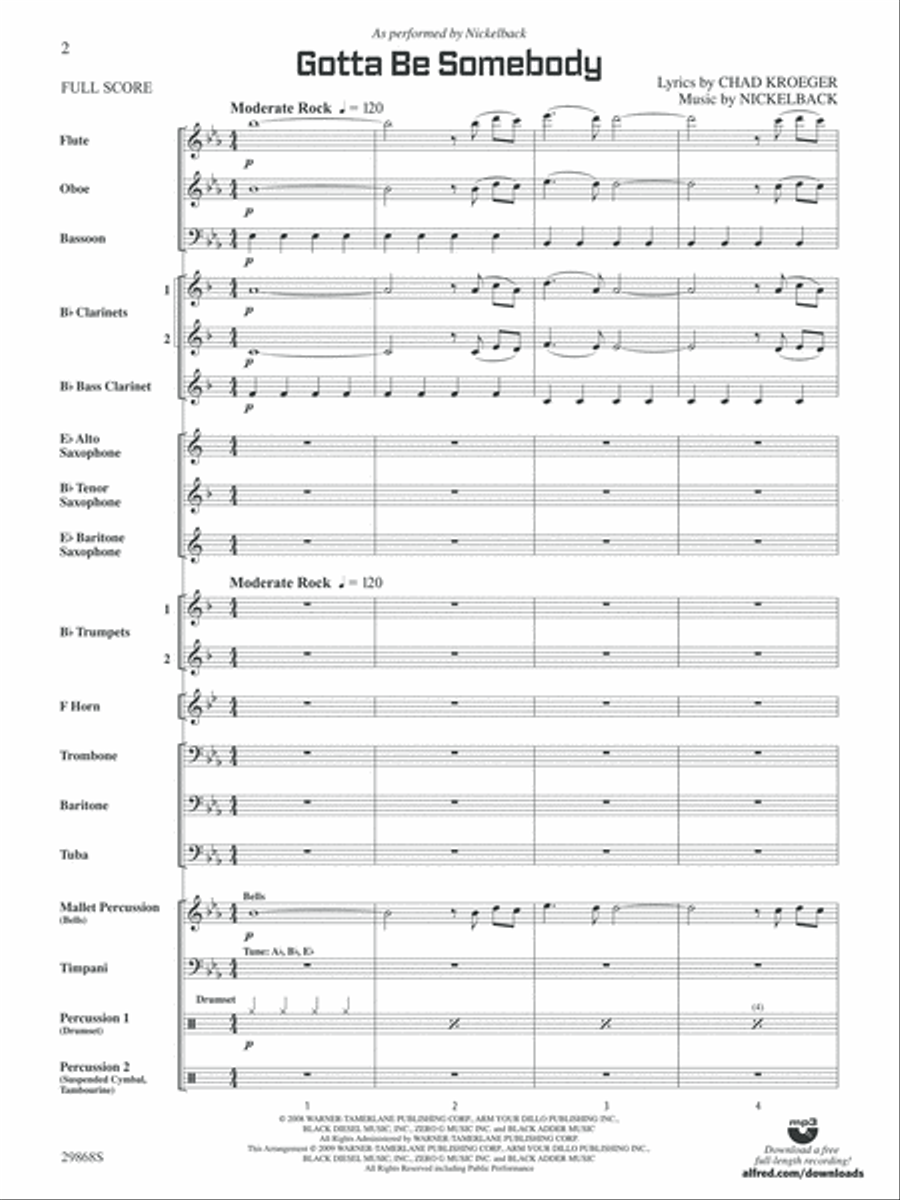 Gotta Be Somebody: Score Concert Band scores gallery preview page 2