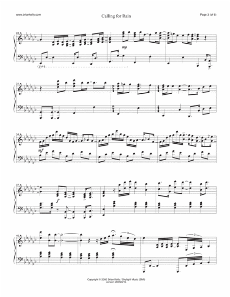 Calling For Rain Piano Solo scores gallery preview page 3