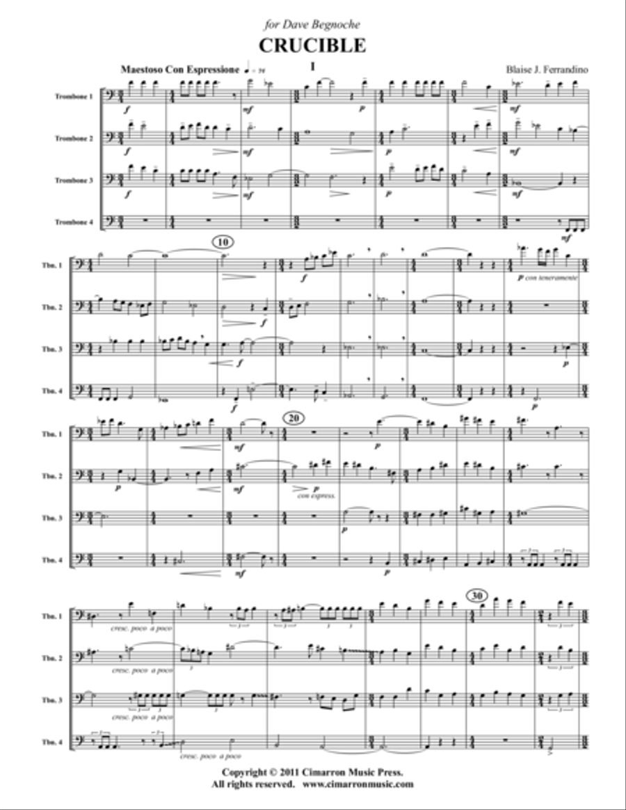 Crucible Trombone Quartet scores gallery preview page 1