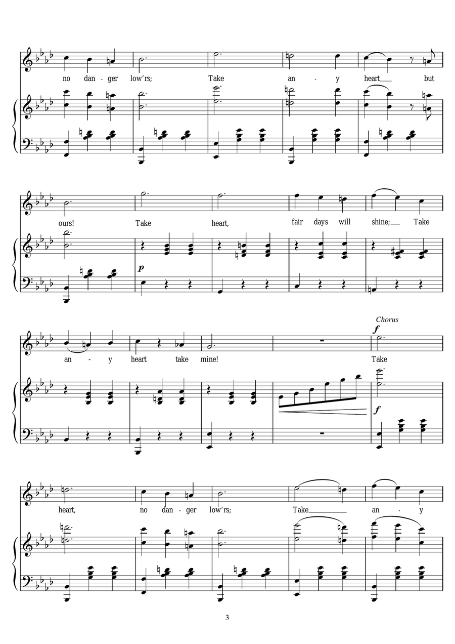 Poor Wandering One Piano, Vocal scores gallery preview page 3