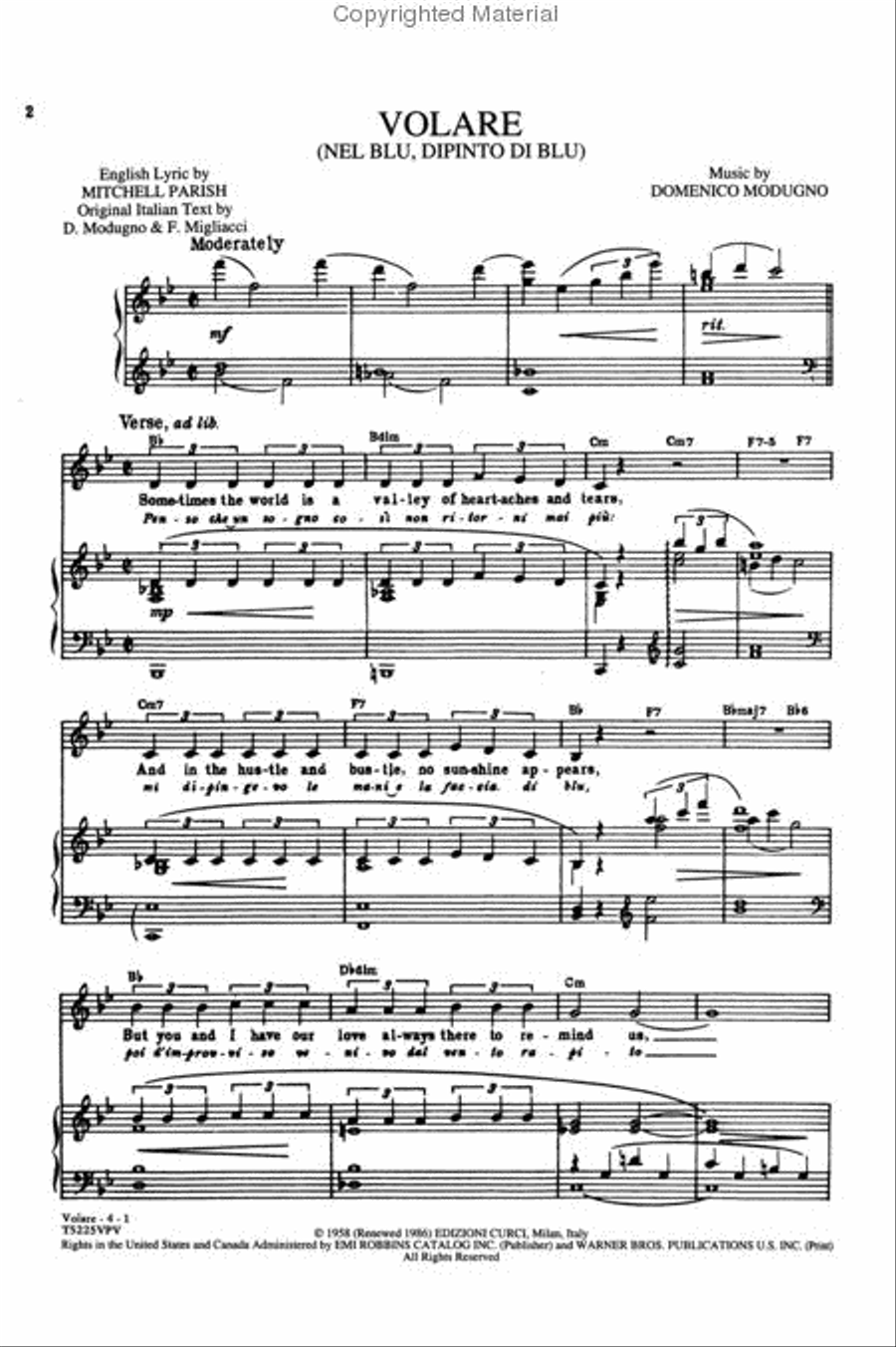 Volare (Nel Blu, Dipinto Di Blu) Small Ensemble scores gallery preview page 2