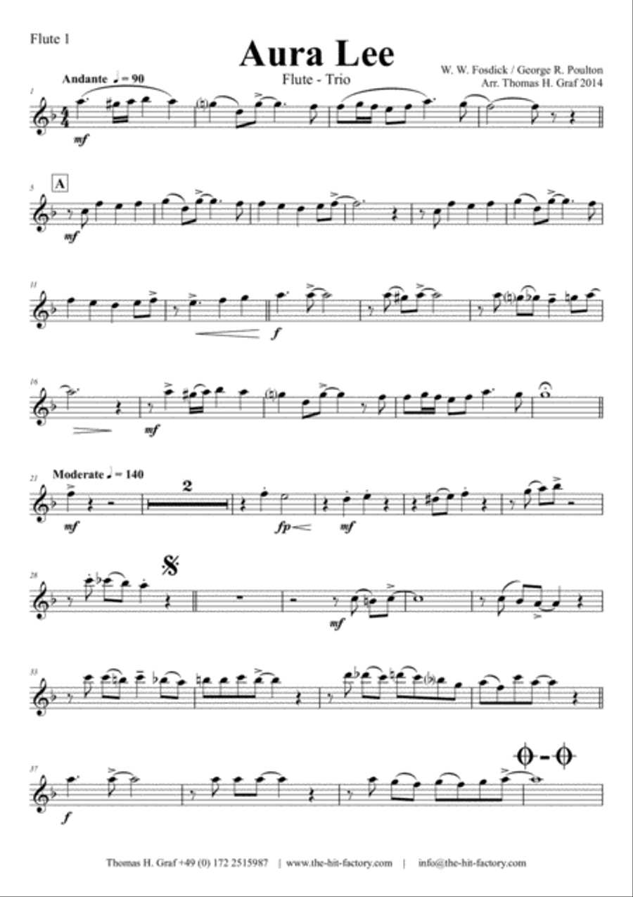 Aura Lee - Love me tender - Elvis - Flute Trio Flute Trio scores gallery preview page 5