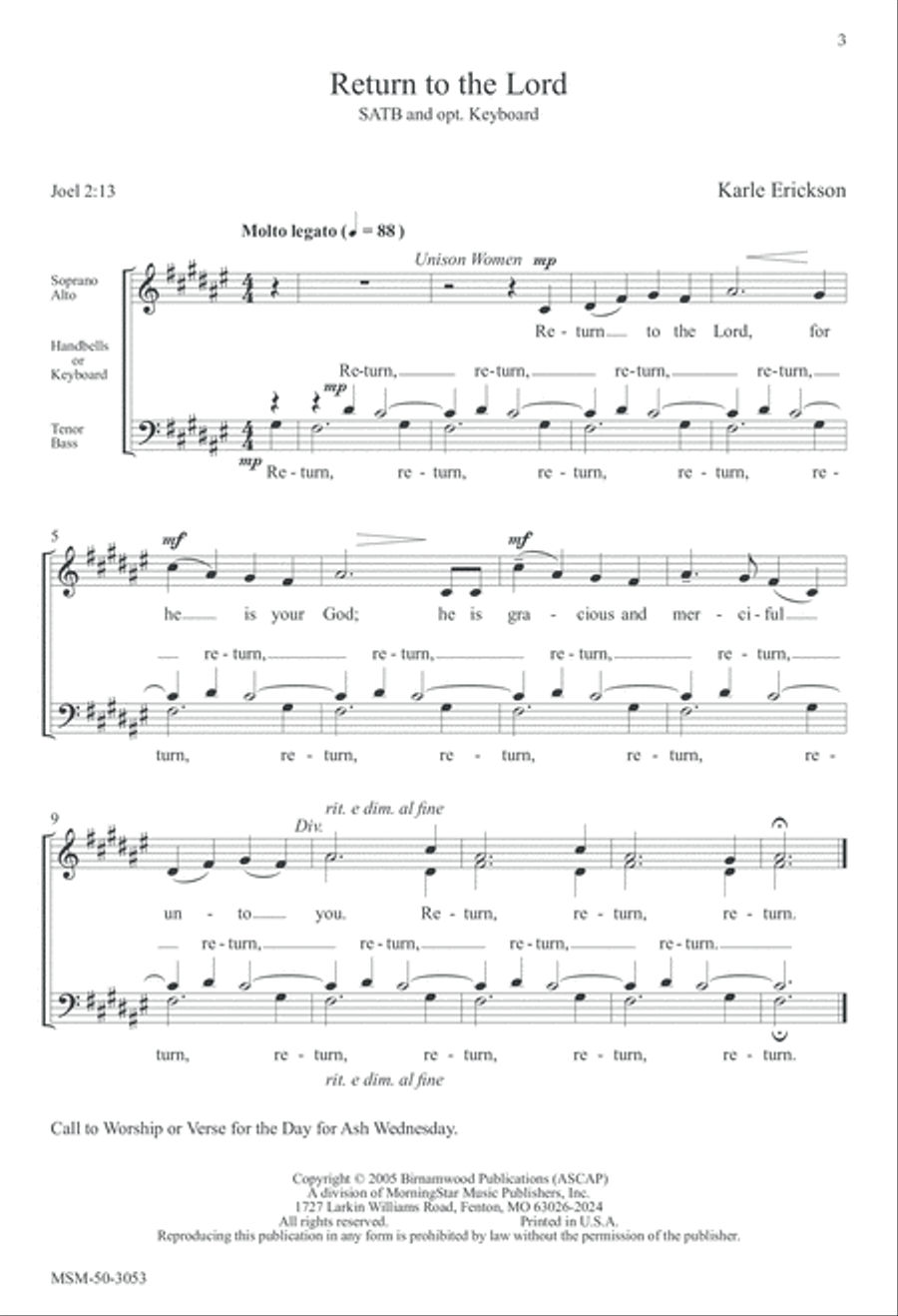 Choral Calls to Worship Volume 2: Lent, Easter, Pentecost 4-Part scores gallery preview page 3