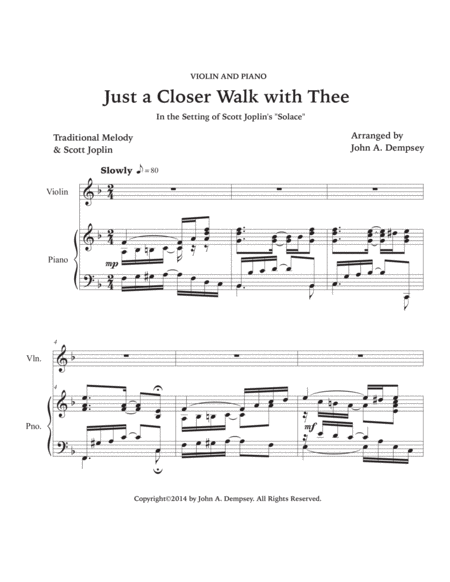 Just a Closer Walk with Thee (Violin and Piano) image number null