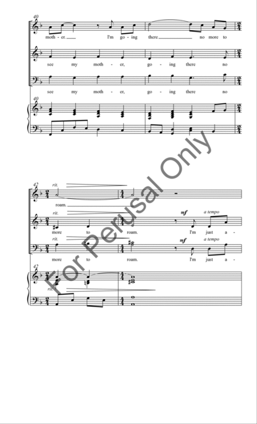 Poor Wayfaring Stranger 3-Part scores gallery preview page 9