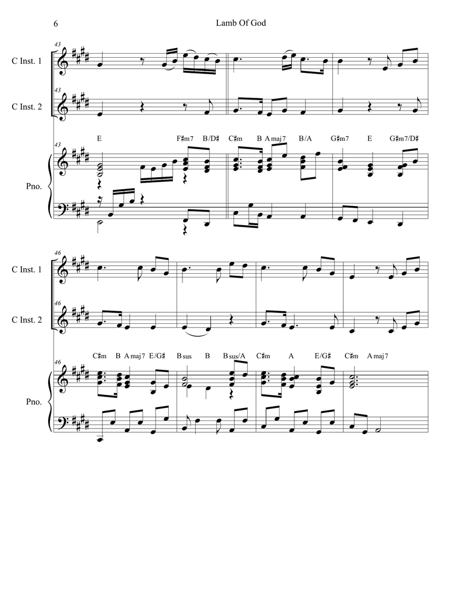 Lamb Of God Flute scores gallery preview page 6
