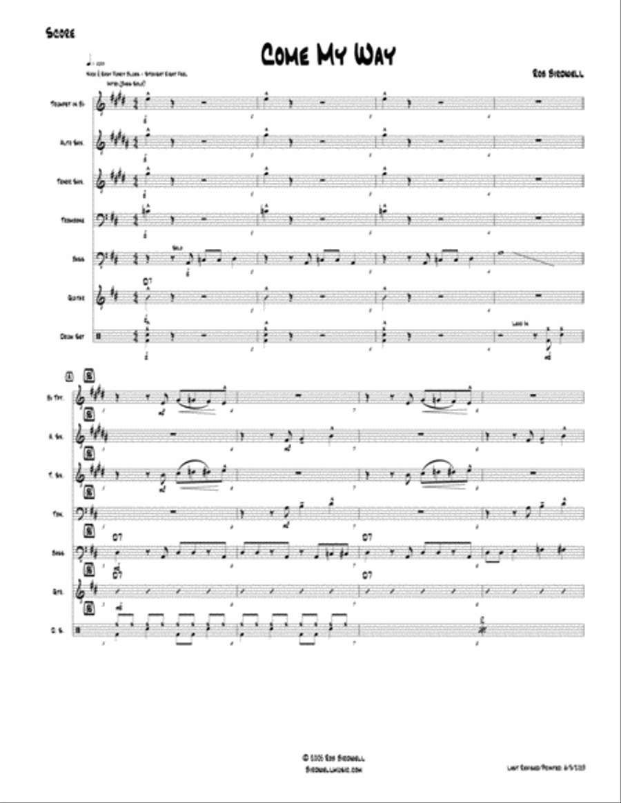 Come My Way (septet version / Blowholes) Jazz Ensemble scores gallery preview page 1