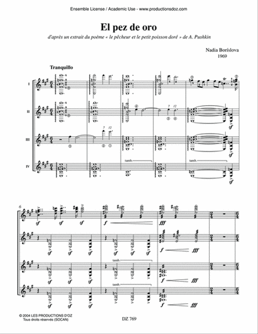El pez de oro El pez de oro Guitar Ensemble scores gallery preview page 3