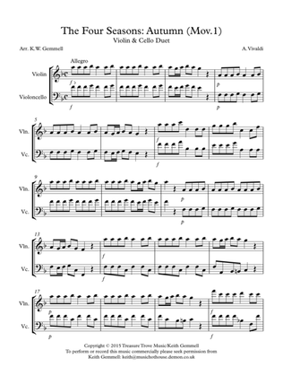 The Four Seasons - Autumn (Mov.1): Violin & Cello Duet