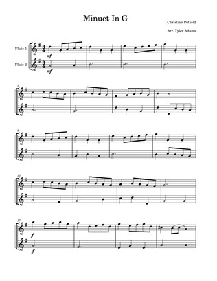 Minuet in G (Easy Flute Duet)