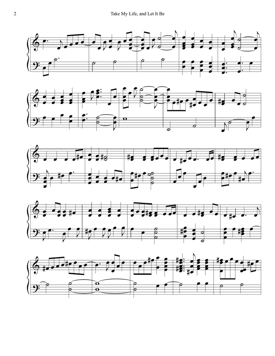 PIANO - Take My Life, and Let It Be (Piano Hymns Sheet Music PDF) Piano Solo scores gallery preview page 2