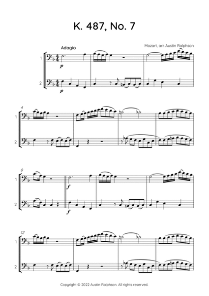 Mozart K. 487 No. 7 - trombone duet / euphonium duet image number null