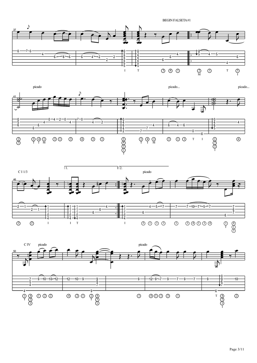 Vicente Amigo - Memoria De Los Sentidos - 1 - Amorali Electric Guitar scores gallery preview page 3