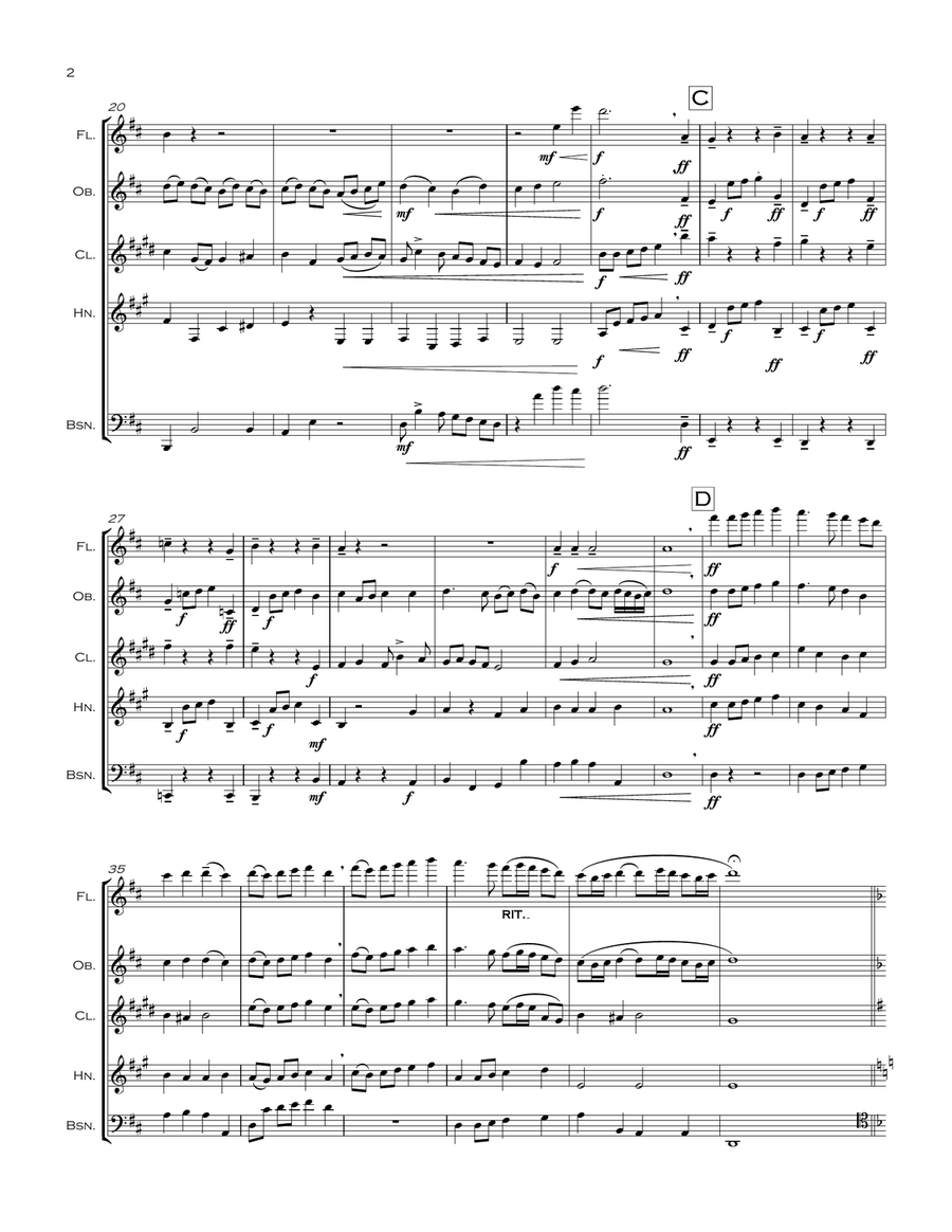 Ancient Airs and Dances, Suite No. 1. Arranged for Wind Quintet Woodwind Quintet scores gallery preview page 2