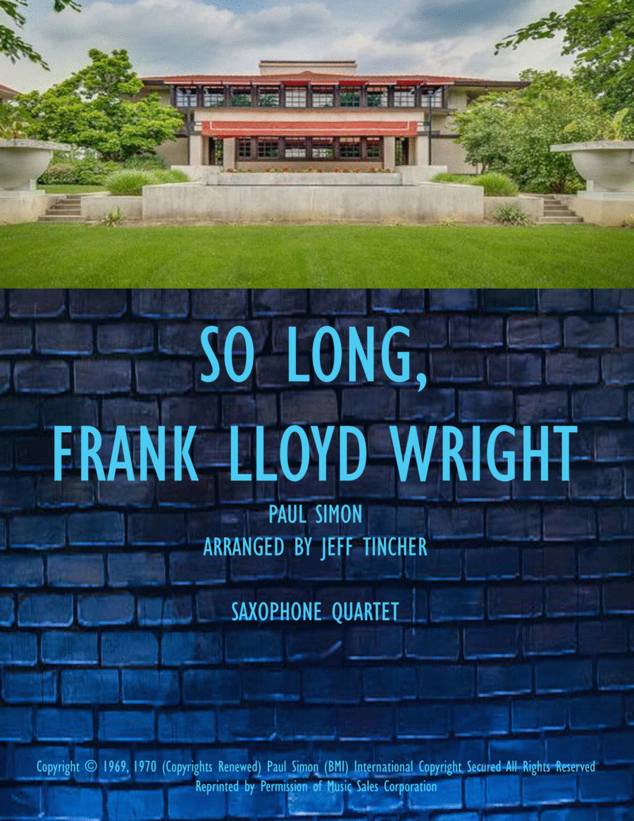 Book cover for So Long, Frank Lloyd Wright