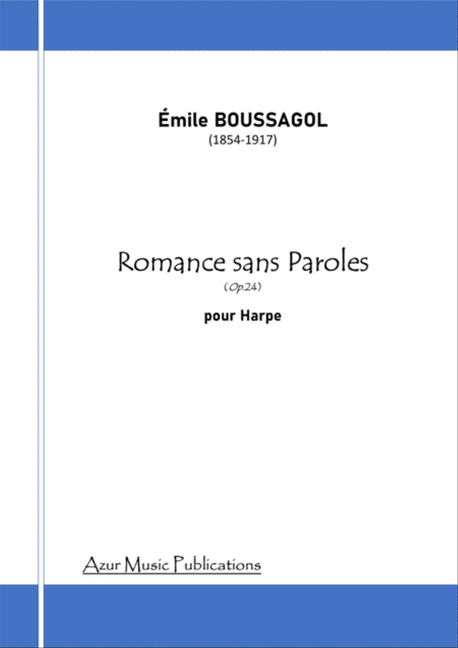 ROMANCE SANS PAROLES (Emile Boussagol 1854-1917) for Harp Harp scores gallery preview page 1