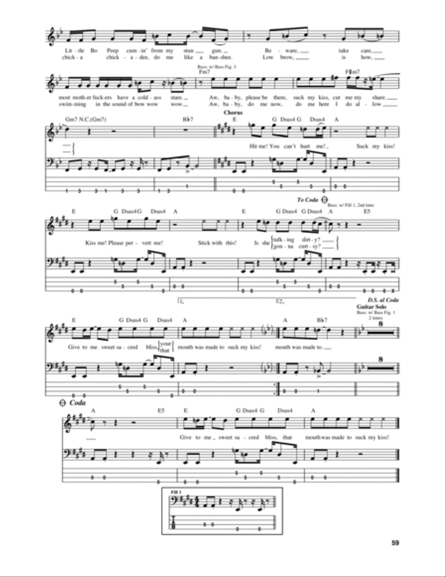Suck My Kiss Guitar Tablature scores gallery preview page 2