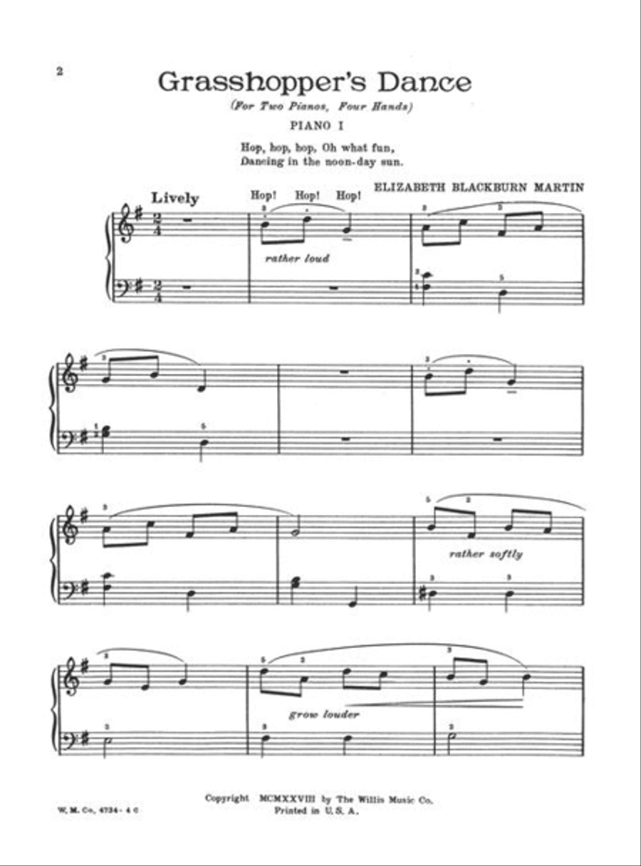 Grasshopper's Dance Easy Piano scores gallery preview page 3