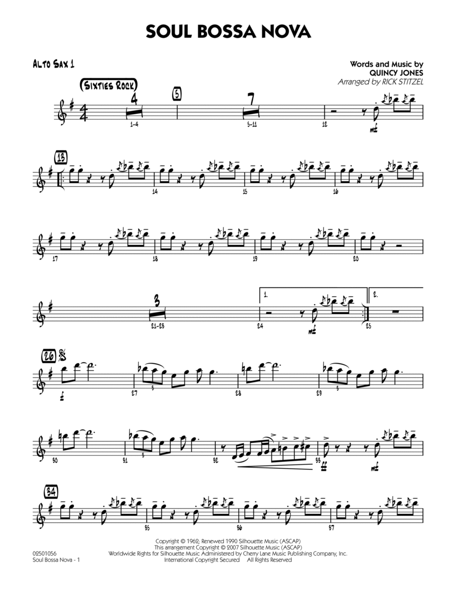 Soul Bossa Nova - Alto Sax 1