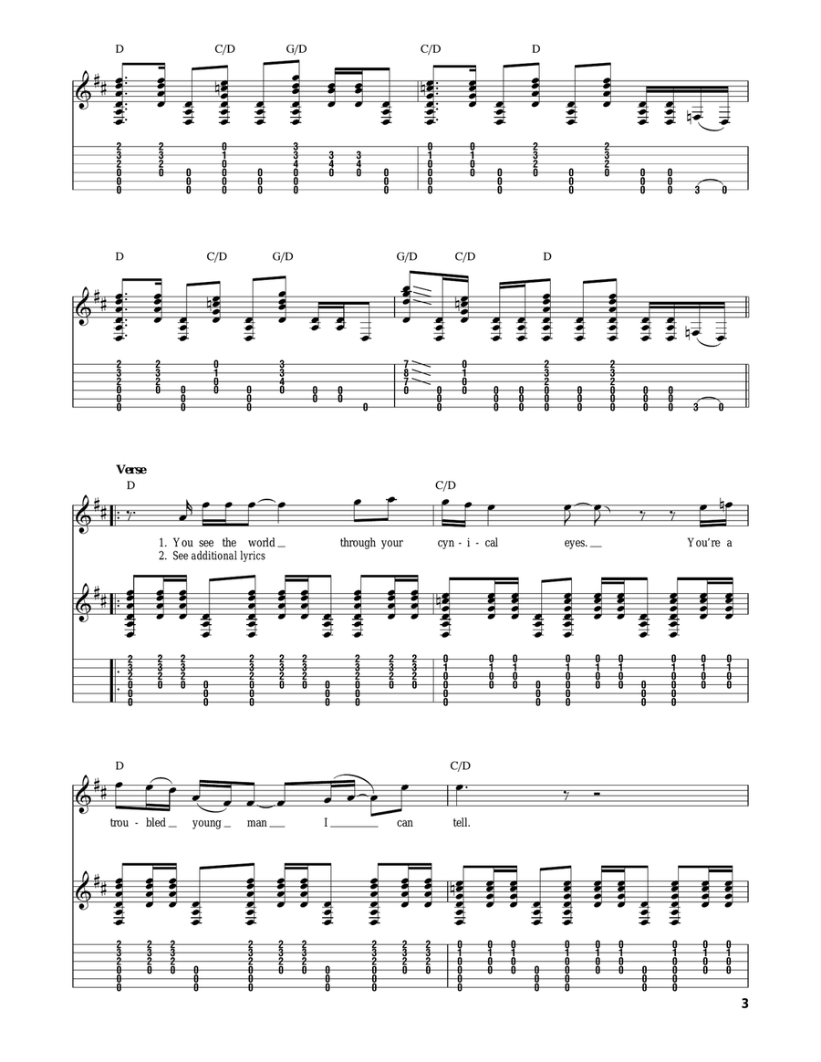 Fooling Yourself (The Angry Young Man) Acoustic Guitar scores gallery preview page 3