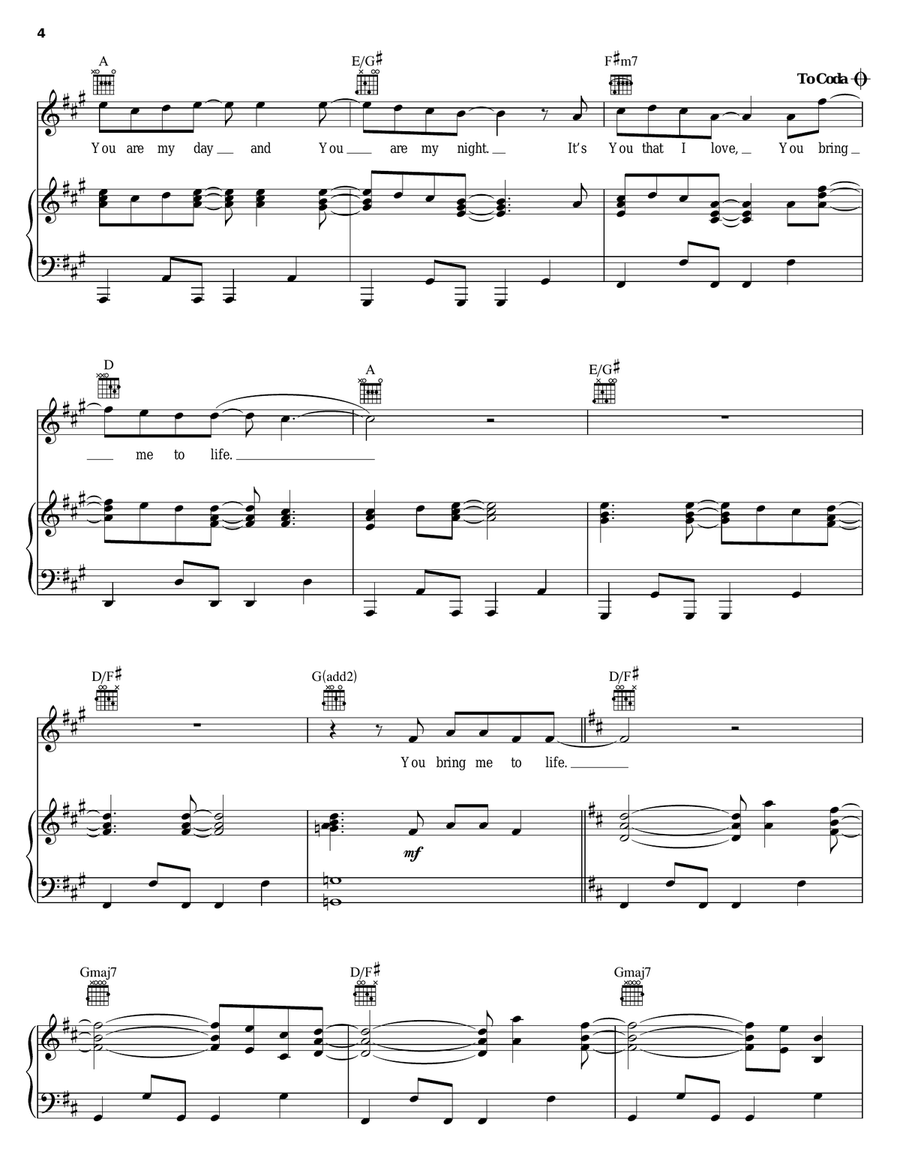 Come Alive Piano, Vocal, Guitar scores gallery preview page 4