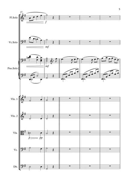 Furgary, for Solo Flute, Cello and Piano and String Orchestra (Standard Arrangement)