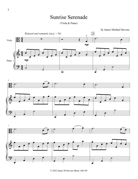 Sunrise Serenade - Viola & Piano image number null