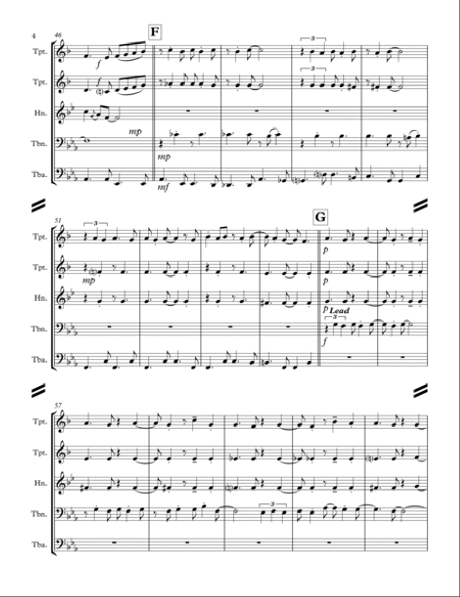 Quiet Nights Of Quiet Stars (Corcovado) Brass Ensemble scores gallery preview page 5