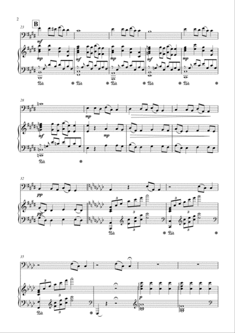 'Stillness' (for trombone & piano) Piano scores gallery preview page 2