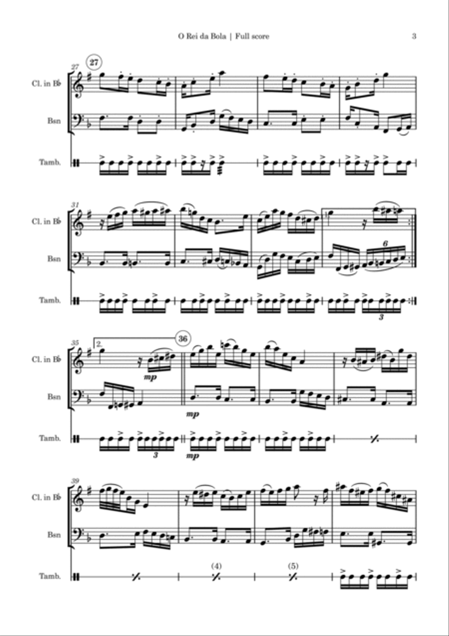 O Rei da Bola, para Pelé (Chôro) - with chords Small Ensemble scores gallery preview page 3
