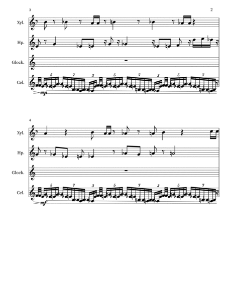 Trio con ostinato, Op. 11, No.3 for Harp, Celesta, Perc.