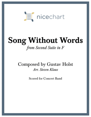 Book cover for Song Without Words - from 2nd Suite in F (Score & Parts)