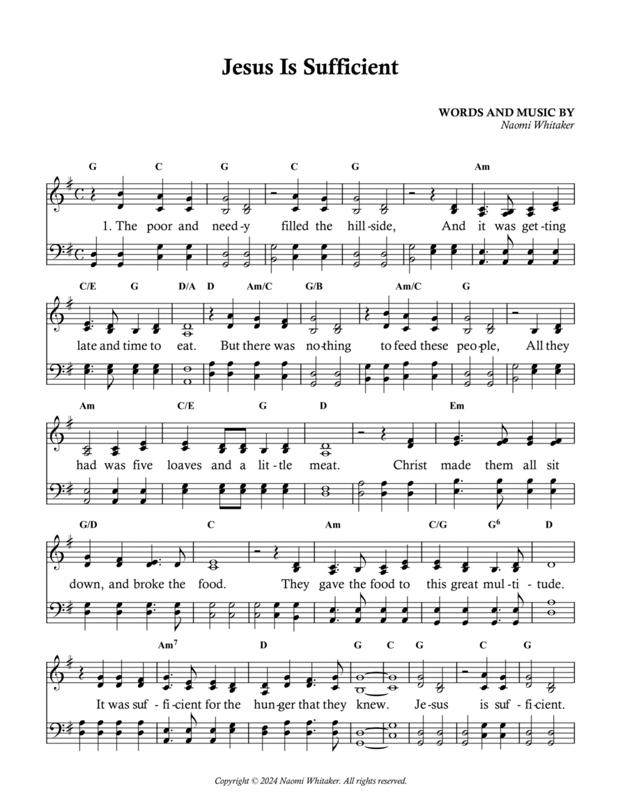 Jesus Is Sufficient Jesus Is Sufficient Voice scores gallery preview page 1