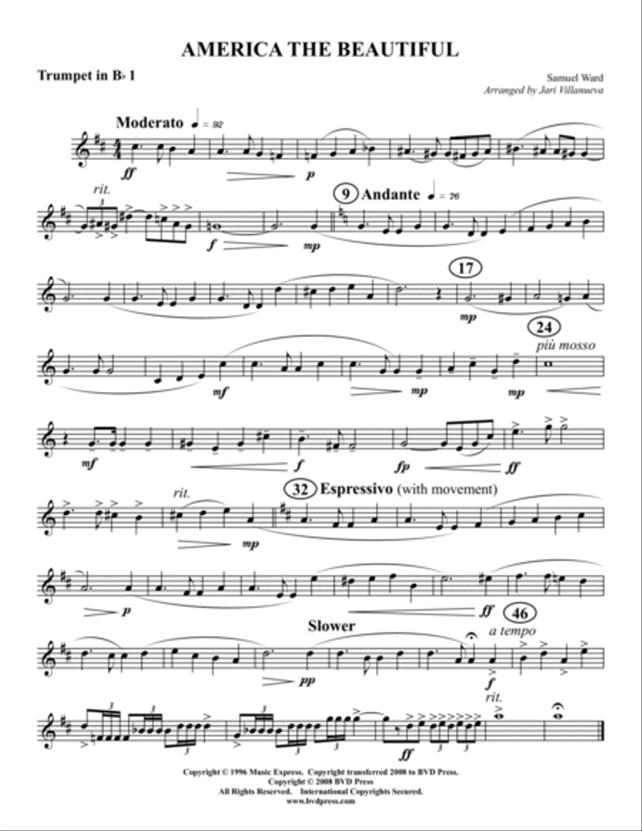 America the Beautiful America the Beautiful Brass Quartet scores gallery preview page 3