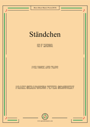 Book cover for Schubert-Ständchen,in f minor,for Voice&Piano