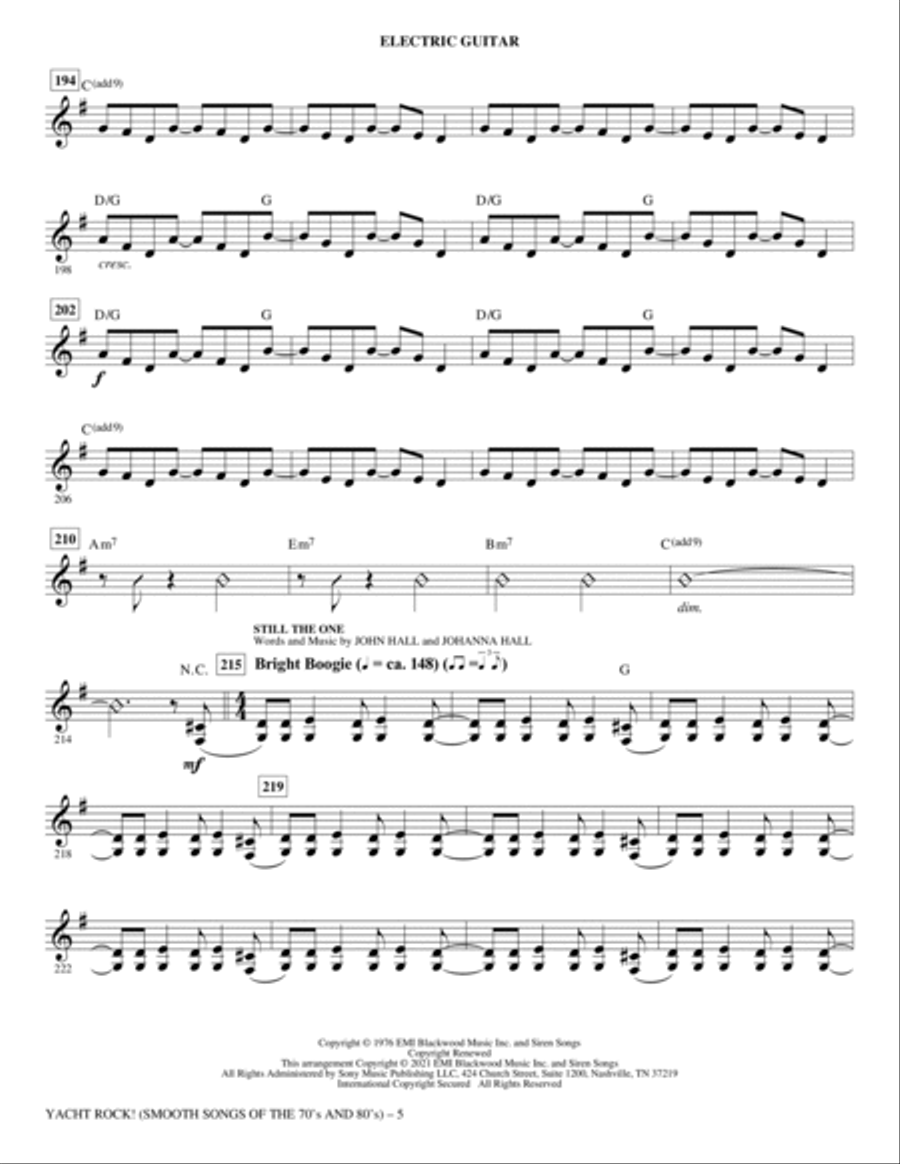 Yacht Rock! (Smooth Songs of the '70s and '80s) - Electric Guitar Choir scores gallery preview page 5