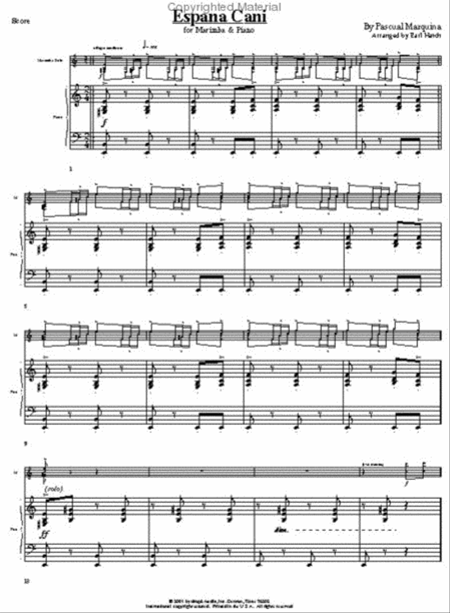 Espana Cani Espana Cani Percussion scores gallery preview page 3