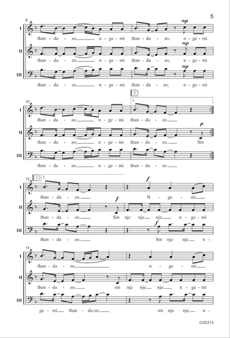 Babethandaza Three-part Mixed 3-Part scores gallery preview page 5