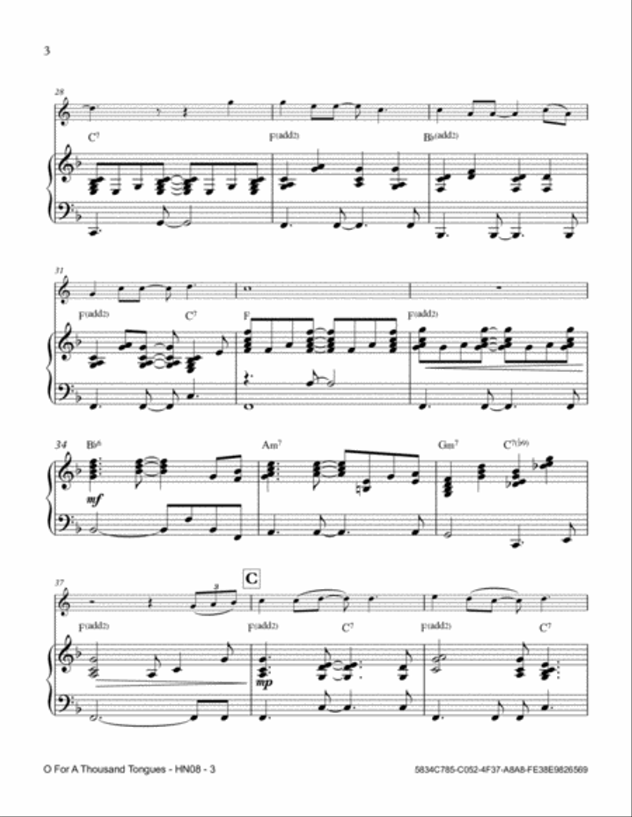 O For A Thousand Tongues Horn scores gallery preview page 4