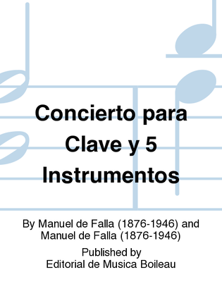 Book cover for Concierto para Clave y 5 Instrumentos