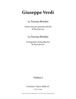 La Traviata Brindisi for String Quartet, Set of Parts