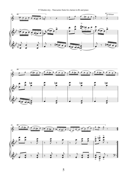 Nutcracker Suite by Pyotr Ilyich Tchaikovsky, arrangement for clarinet and piano