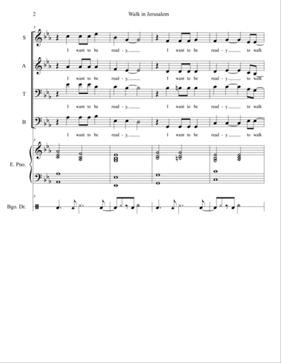 Walk in Jerusalem Walk in Jerusalem 4-Part scores gallery preview page 2